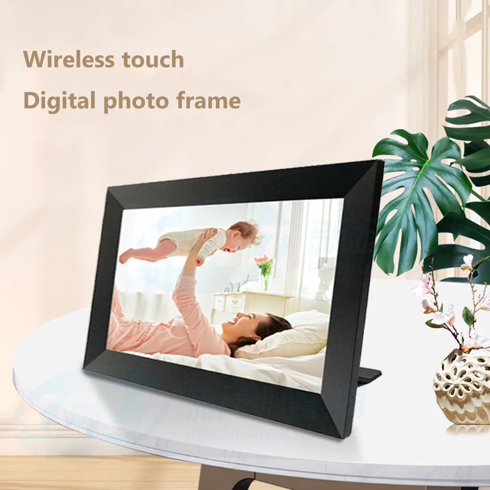 Цифровая фоторамка 10 1 дюйма HD с приложением на Android 16 ГБ сенсорным управлением
