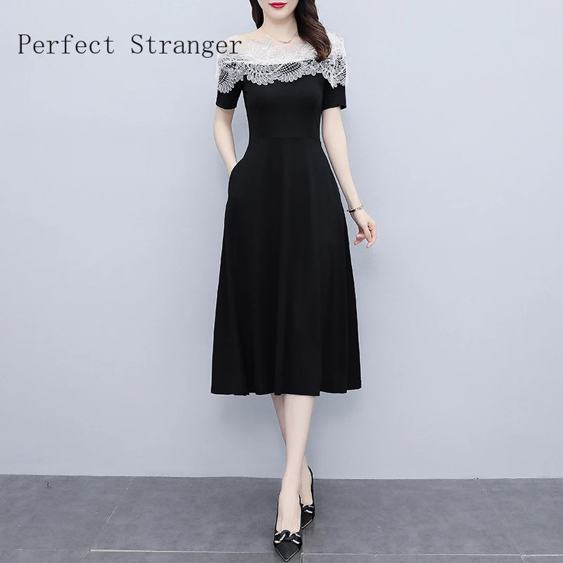 

Women Dress Chiffon Solid Color Vestido Elegant Summer Slash Neck Sukienka Ropa Mujer Robe Longue Femme Chic Vestidos 5XL