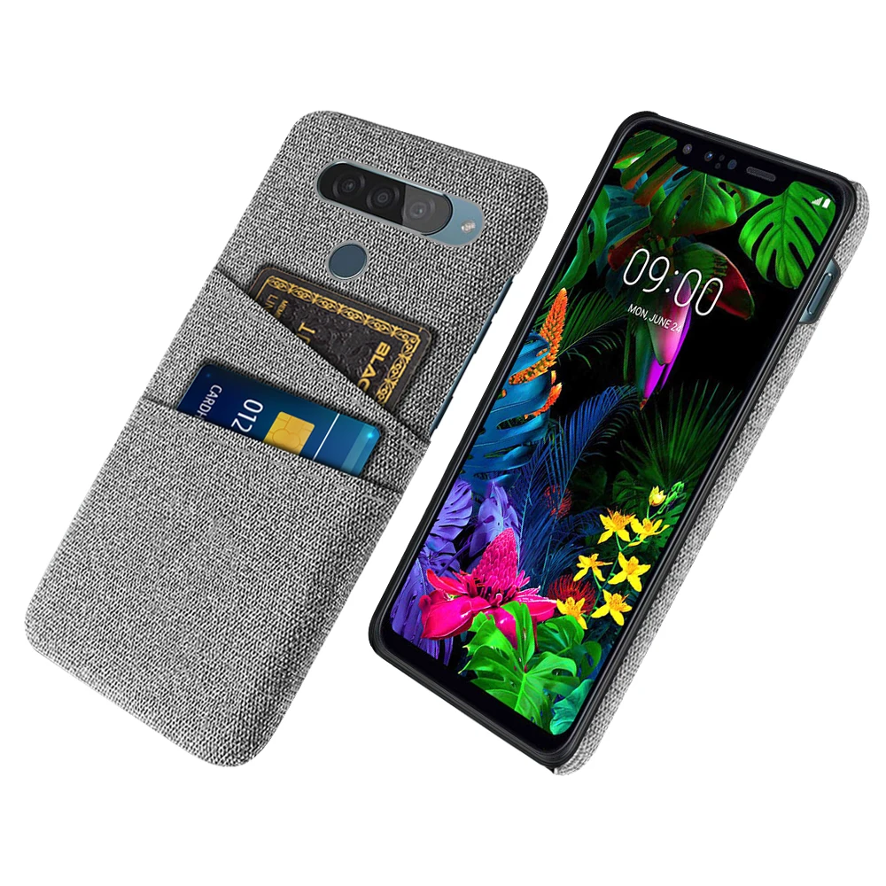 

G8S ThinQ For LG G8S ThinQ Case Dual Card Fabric Cloth Luxury Business Cover for LG G8 ThinQ G8s Back Coque G8 thinQ G 8 Funda