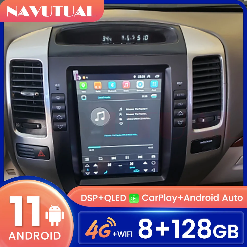 

Android Car Radio For Toyota Land Cruiser Prado 120 For Lexus GX470 2008-2016 Auto Multimedia Player Tesla Screen GPS Navigation