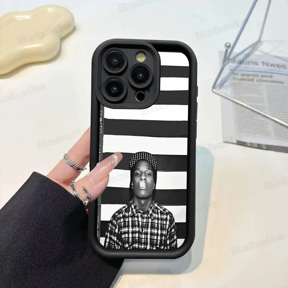 Фото Чехол для телефона с изображением рэпера A$AP Rocky в стиле хип-хоп для iPhone 17, 16, 15, 14, 13, 12, 11 Air Plus Pro Max, мягкая задняя крышка №3
