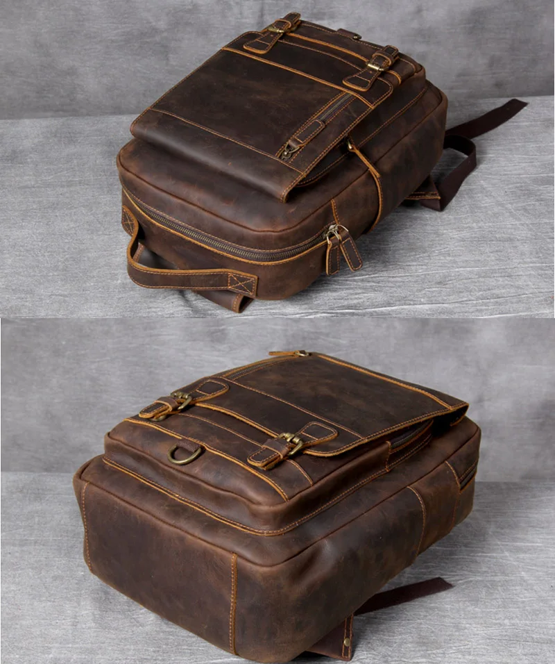 Рюкзак мужской из натуральной кожи под ноутбук 14 дюймов