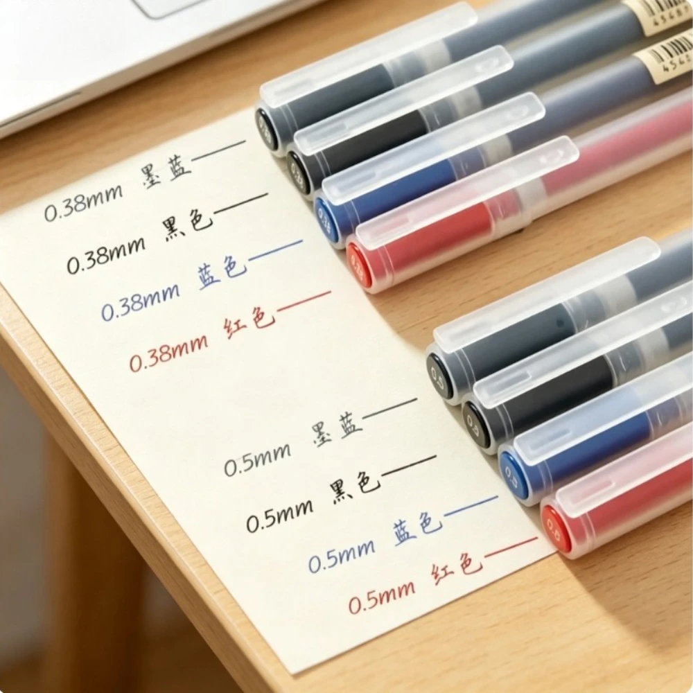 Фото Сменные стержни для гелевых ручек MUJI 0.38/0.5 мм, набор для офиса, учебы и бизнеса, черные/красные/синие/темно-синие №3