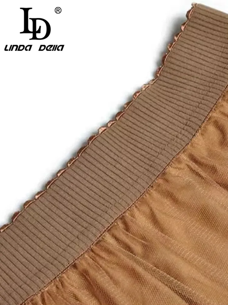 Женский костюм с бахромой LD LINDA DELLA комплект из 2 предметов однобортный Топ и юбка