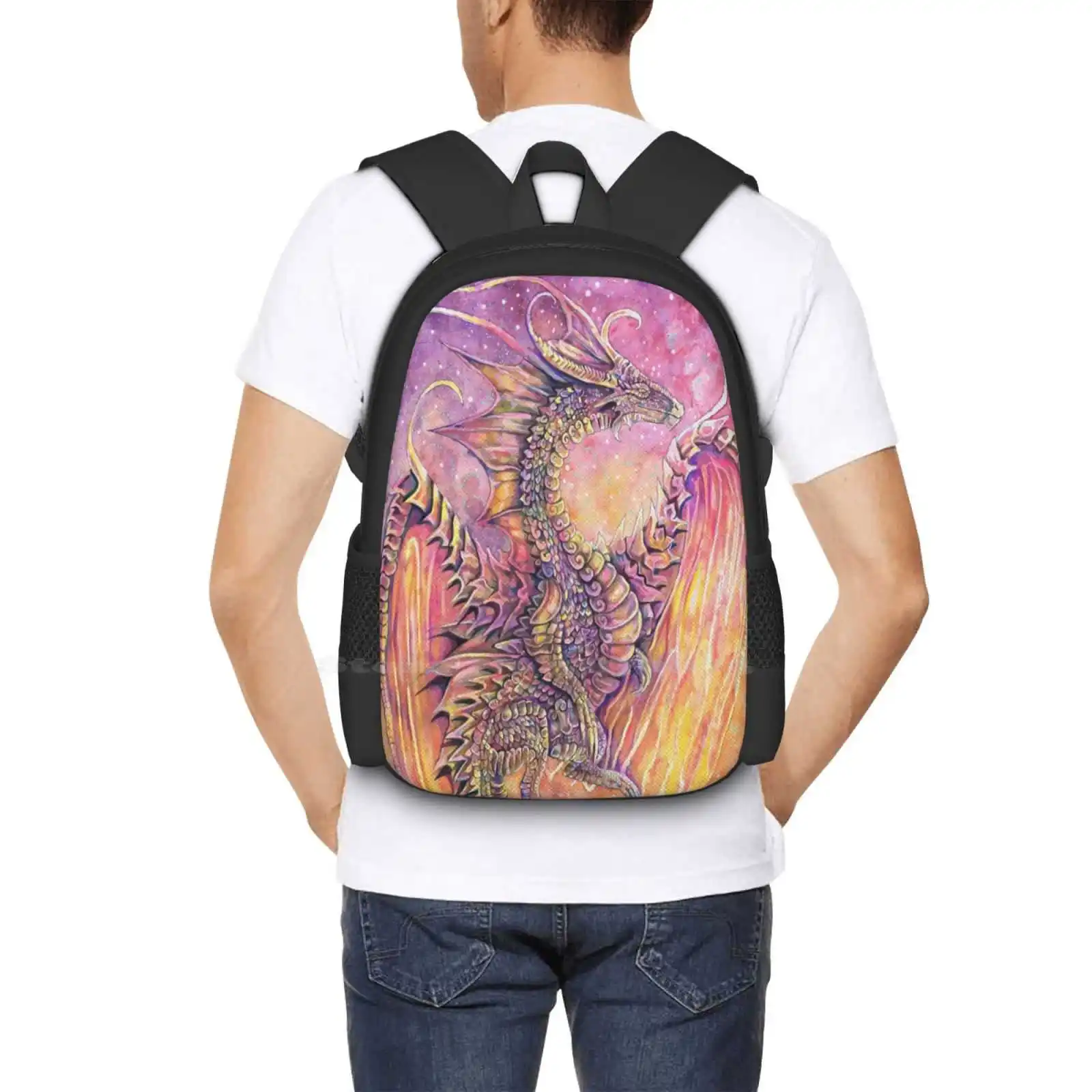 Чехол для ноутбука школы и студентов дорожная сумка с рисунком дракона рассвета