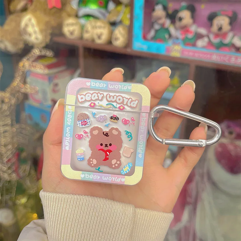 

1pcs. Gradient Cartoon suitable for Airpods2 generation Apple New 3 Generation 3Pro headphone case frosted soft shell