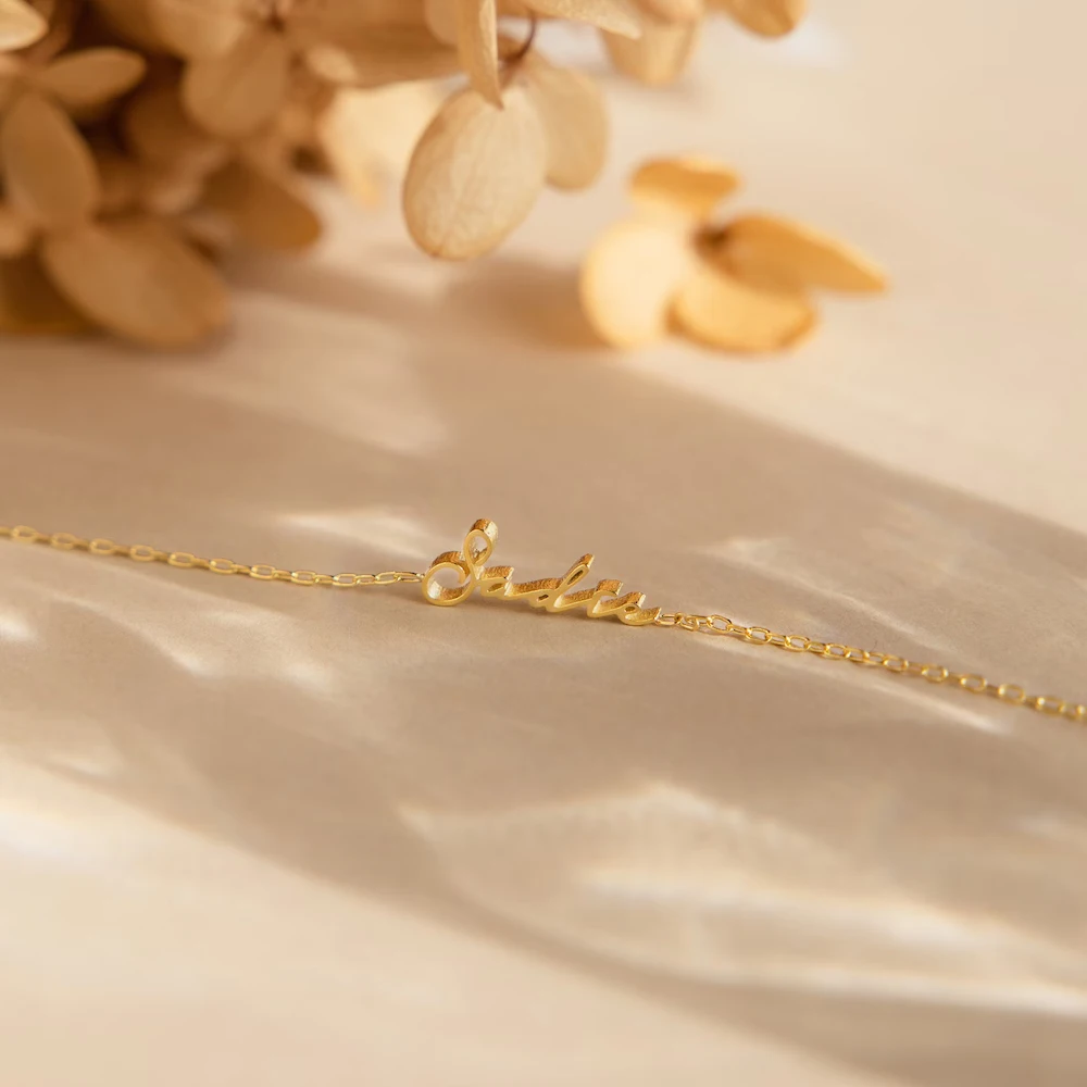 Индивидуальный Женский браслет eManco с именем золотого цвета индивидуальные буквы