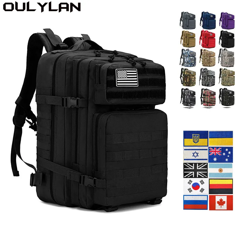 

Военный тактический рюкзак для мужчин 30 л/45 л, армейский ранец 3P для нападения, полевая походная Сумка для кемпинга, водонепроницаемый дорожный мешок из ткани Оксфорд 900D