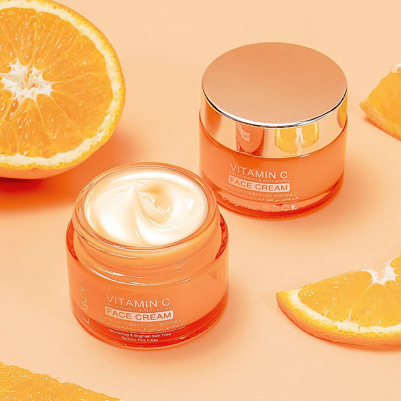 

LAIKOU Vitamin C Face Cream Makeup for Women Anti Aging Repair Moisturizer Whitening VC Foundation Cream for Face Skin Care 50g