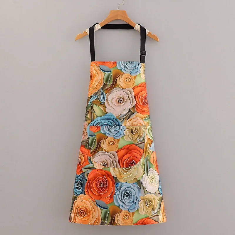 Цветочные кухонные фартуки с карманом маслостойкий фартук для выпечки мужской и