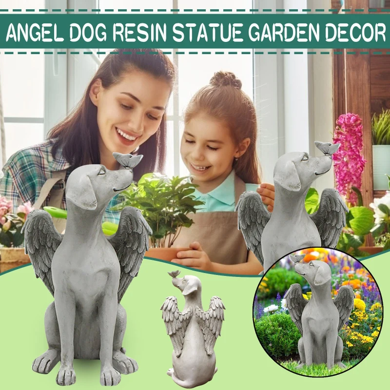 

Angel Dog Butterfly Tribute Puppy Statue Sculpture Outdoor Garden Resin Decor Crafts Cute Yard Backyard Ornament Figurines