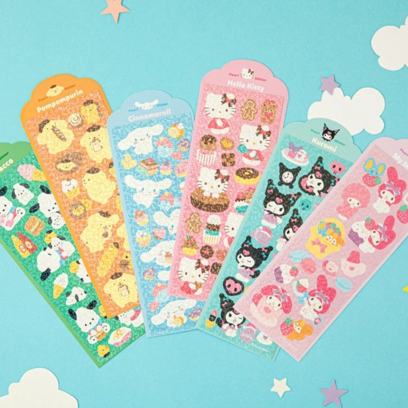 

Sanrio Cartoon Ins Girl Heart Hand Book Diary Decorative Self-adhesive Painting Creative DIY Laser Sticker Kawaii Gift