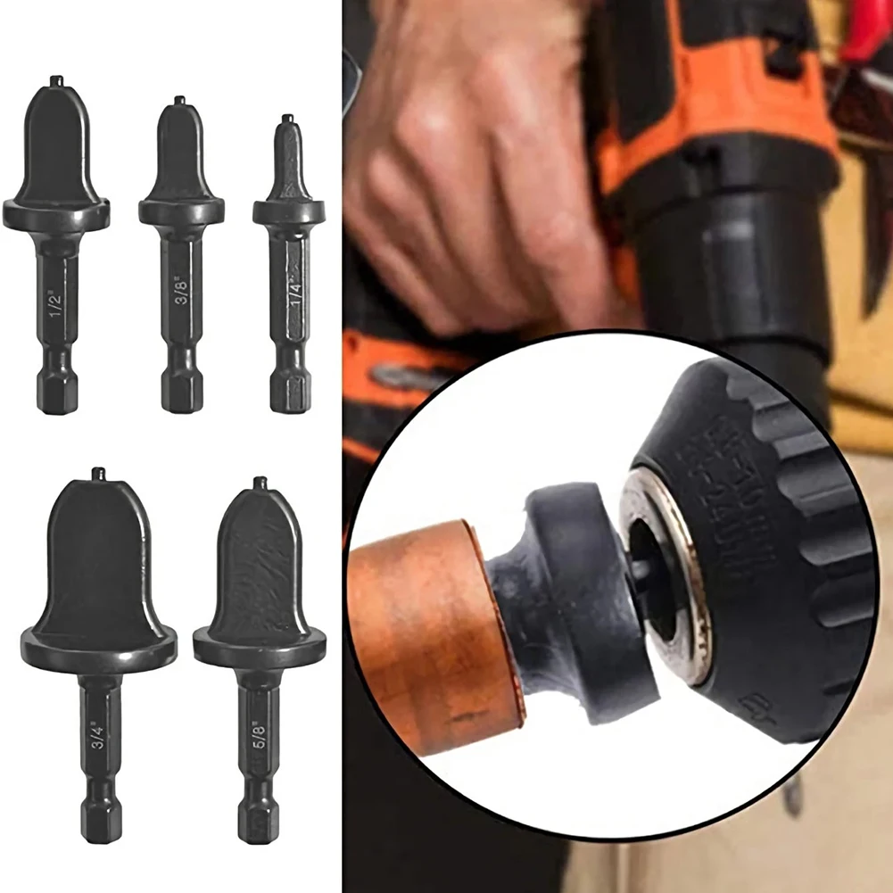 

5pcs Imperial Tube Expander Hex Shank Air Conditioner Copper Pipe Electric Drill Swaging Flaring Tools 3/4" 5/8" 1/2" 3/8" 1/4"