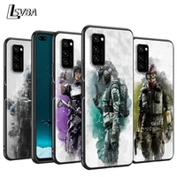 rainbow six siege art silicone cover for huawei p50 p40 p30 p20 pro p10 p9 f8 lite e plus 2016 5g black tpu phone case