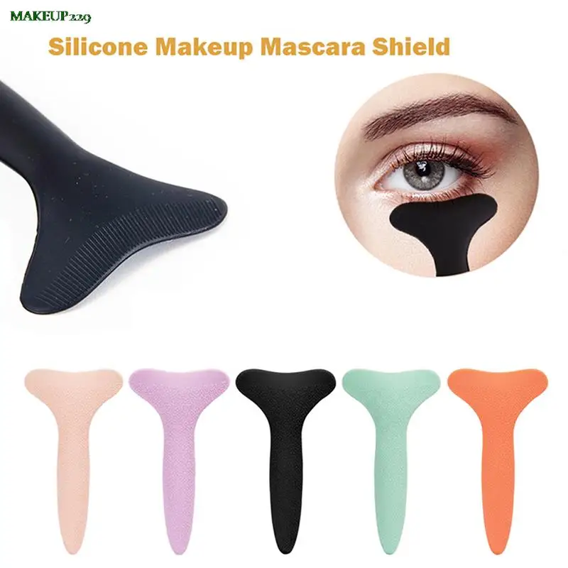 

1pc Eye Mascara Applicator Comb Eyelash Curl Makeup Brush T-Lash Baffle Makeup Mascara Shield Hair Curler Cosmetic Tools