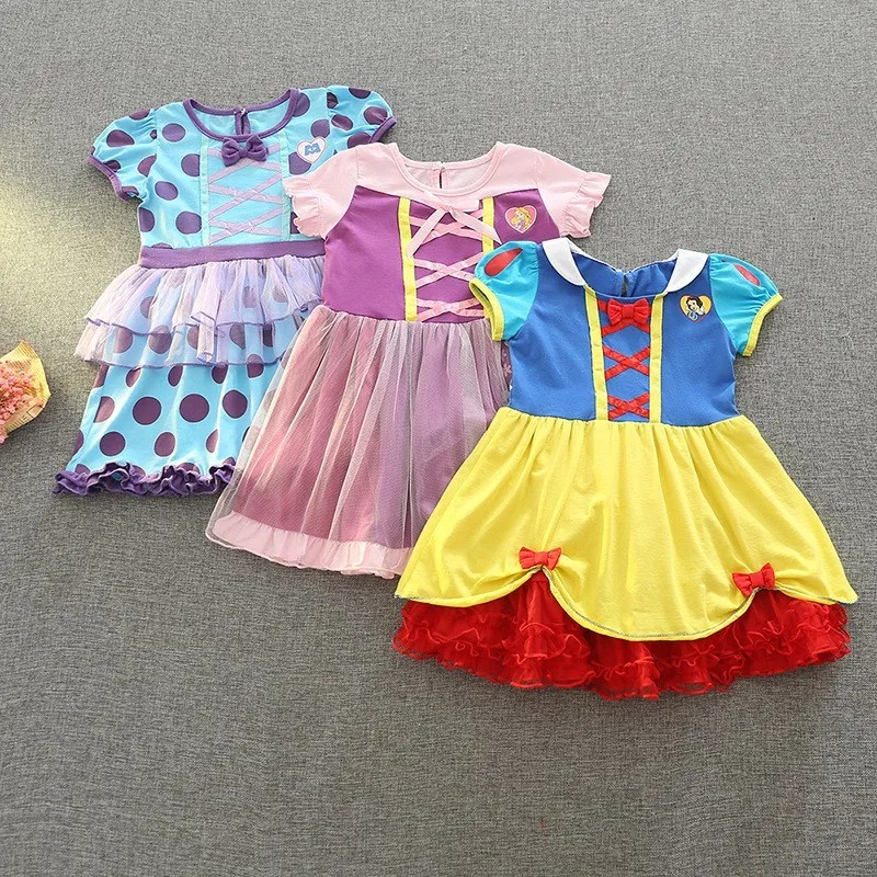 Baby Girls Costume Belle Alice Snow White Elsa Anna Rapunzel Dress Kids Summer Casual Dresses Birthday Party Clothes 1-6 Years