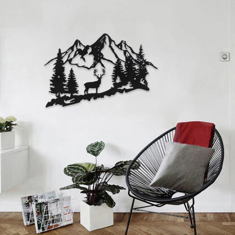 

Лесной деревенский Металл олень Гора настенный Декор для дома животное Охота Декор дерево
