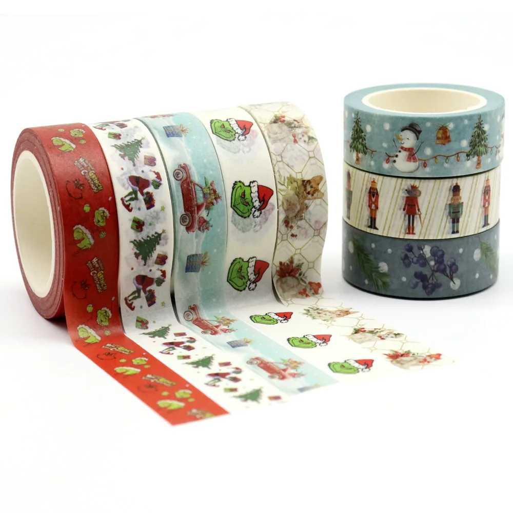 

1 шт. 15 мм * 10 м рождественские подарки, милые АВТОМОБИЛИ, снеговики, деревья, декоративная Васи-лента, скрапбукинг, Маскировочная лента, школь...