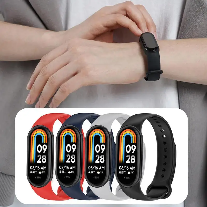 

Силиконовый ремешок для Mi Band 8 браслет Xiaomi Mi Band 8 NFC силиконовый спортивный ремешок быстросъемный Miband 8 умные часы браслет