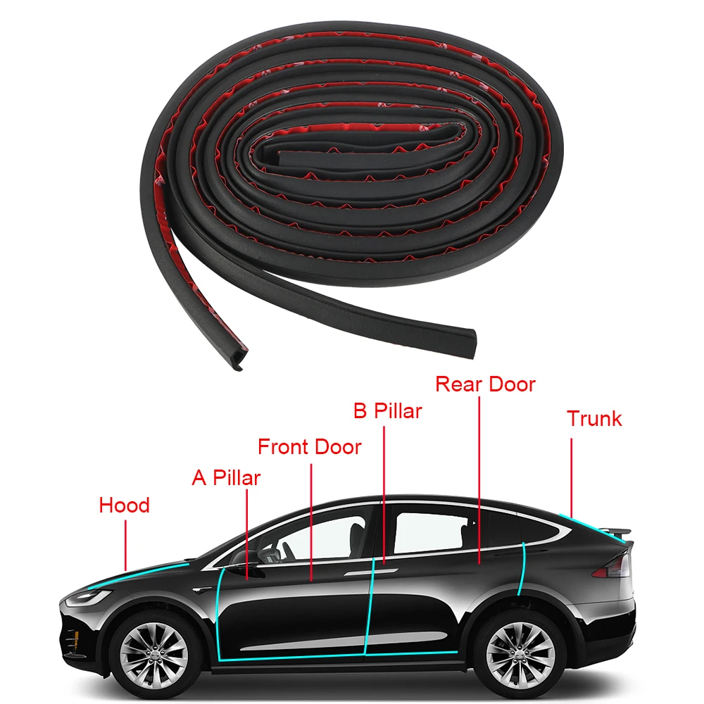

Комплект уплотнений для двери, звукоизоляционная резиновая накладка на приборную панель, А, В, для Tesla Model 3, Y X S, уплотнительная полоса для за...