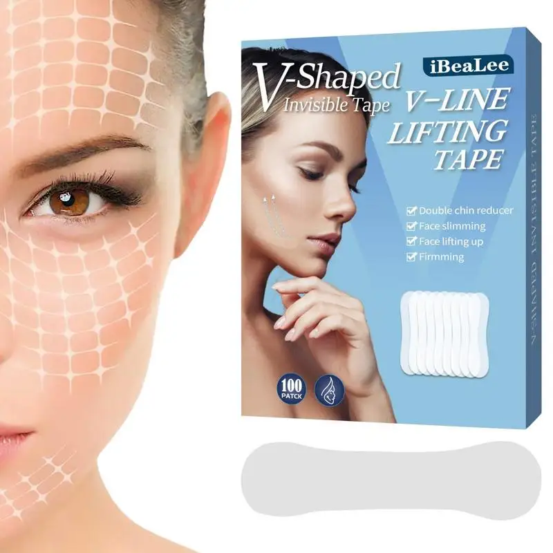 

V Shaped Invisible Tape 100pcs Face Lifting Tape For Saggy Skin Breathable Invisible Secret Make Up Stickers Facelift Tape