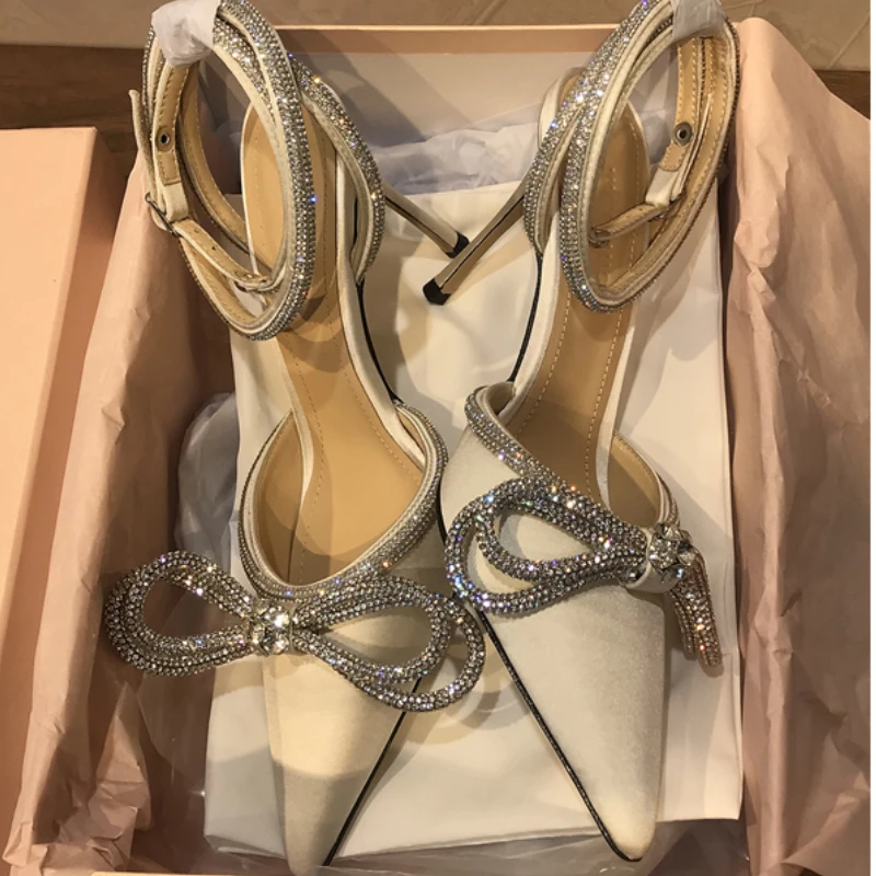 

2023 женские свадебные туфли на высоком каблуке с искусственной бабочкой женские сандалии на шпильке для подружки невесты