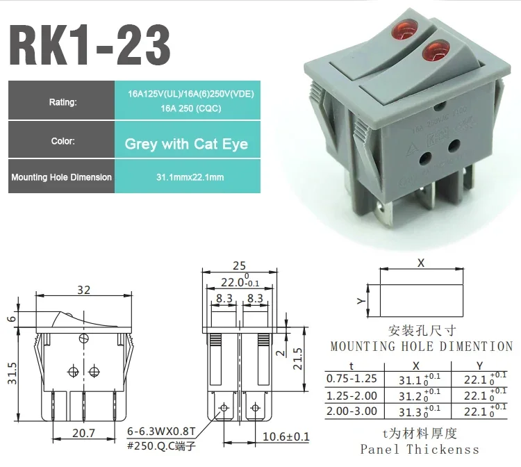 

Uniteelec-Soken, устройство для включения/выключения лодки, 6 контактов, 16 А/250 В, список UL TUV
