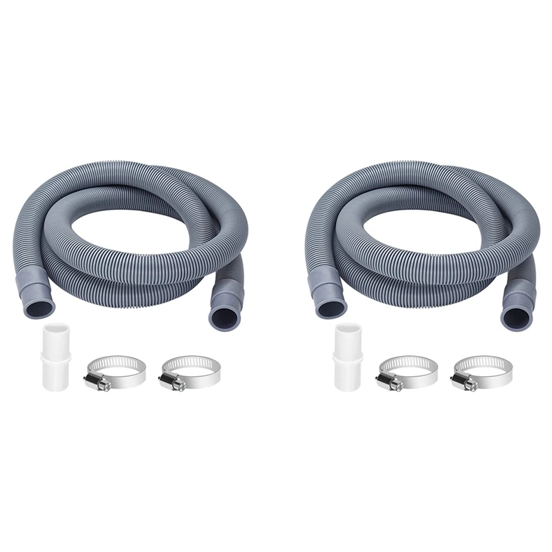 

2X Drain Hose Extension For Washing Machines,2M Drain Hose Universal Washing Machine Hose,Dishwasher Extension