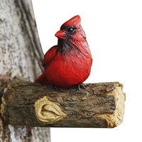 creative resin artificial imitation red bird model home outdoors garden yard decoration diy party ornament