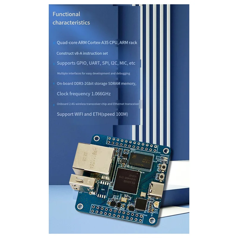 Фото SQPP-LCPI RK3308B четырехъядерный процессор макетная плата DDR3-2Gbit Iot макетная плата, поддержка порта Ethernet и Wi-Fi №1