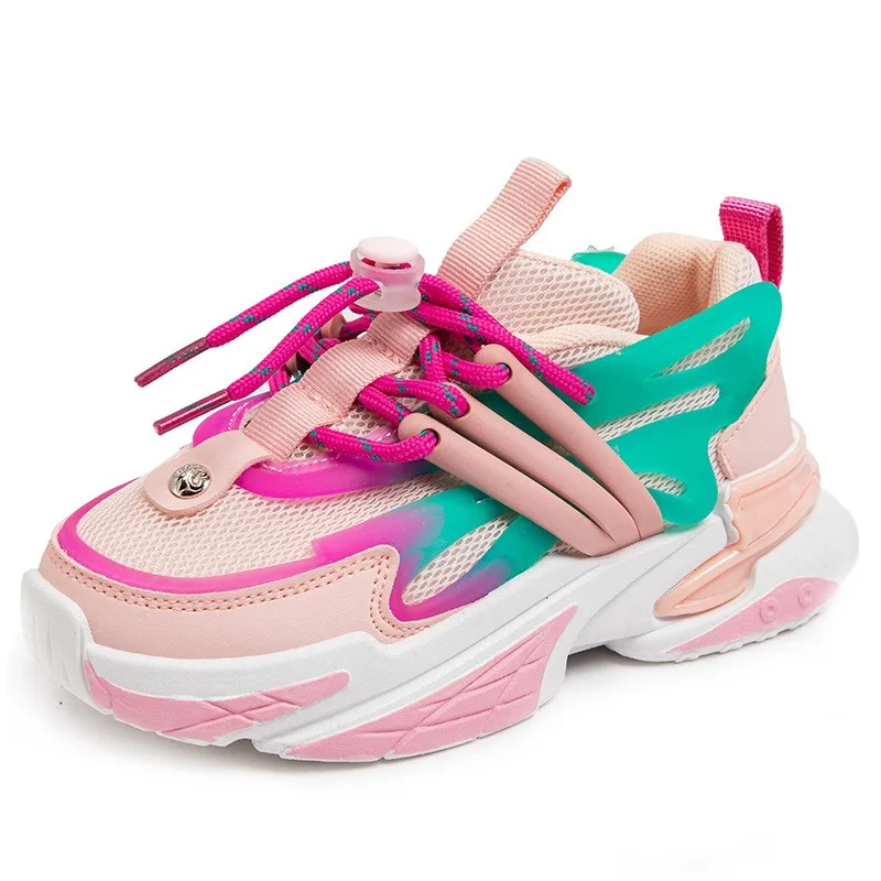 

CAPSELLA KIDS Spring Children Girls Breathable Mesh Sports Shoes Fashion Sneakers Children Boys Flat Casual Shoes Size 26-37