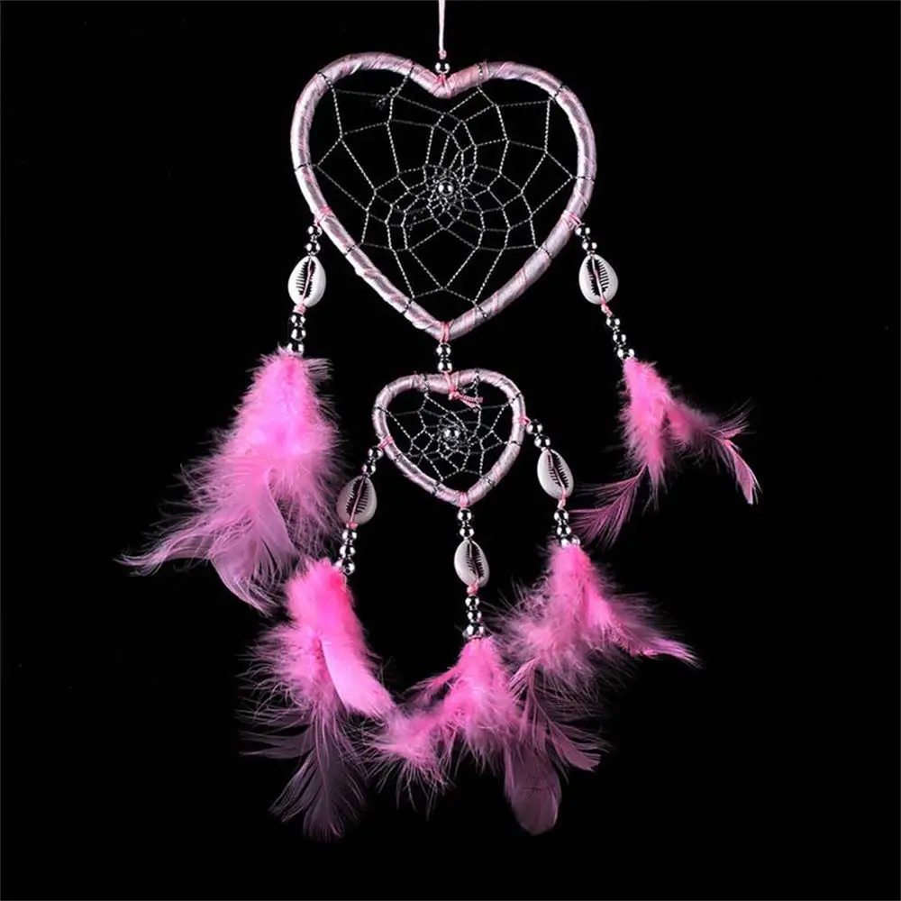 

Indian Ann Style Home Decoration Love Heart Wall Car Interior Dream Catcher Feather Wind Chimes