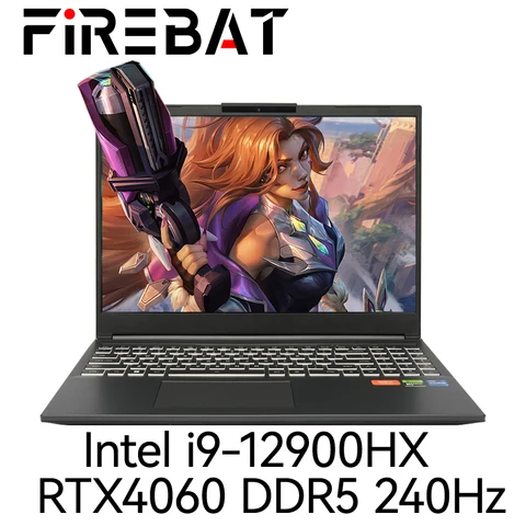 FIREBAT T6A-X 16 дюймов Intel i9-12900HX RTX 4060 DDR5 32 ГБ ОЗУ M.2 1 ТБ SSD 240 Гц 2,5 K Wifi6 BT5.1 игровой ноутбук