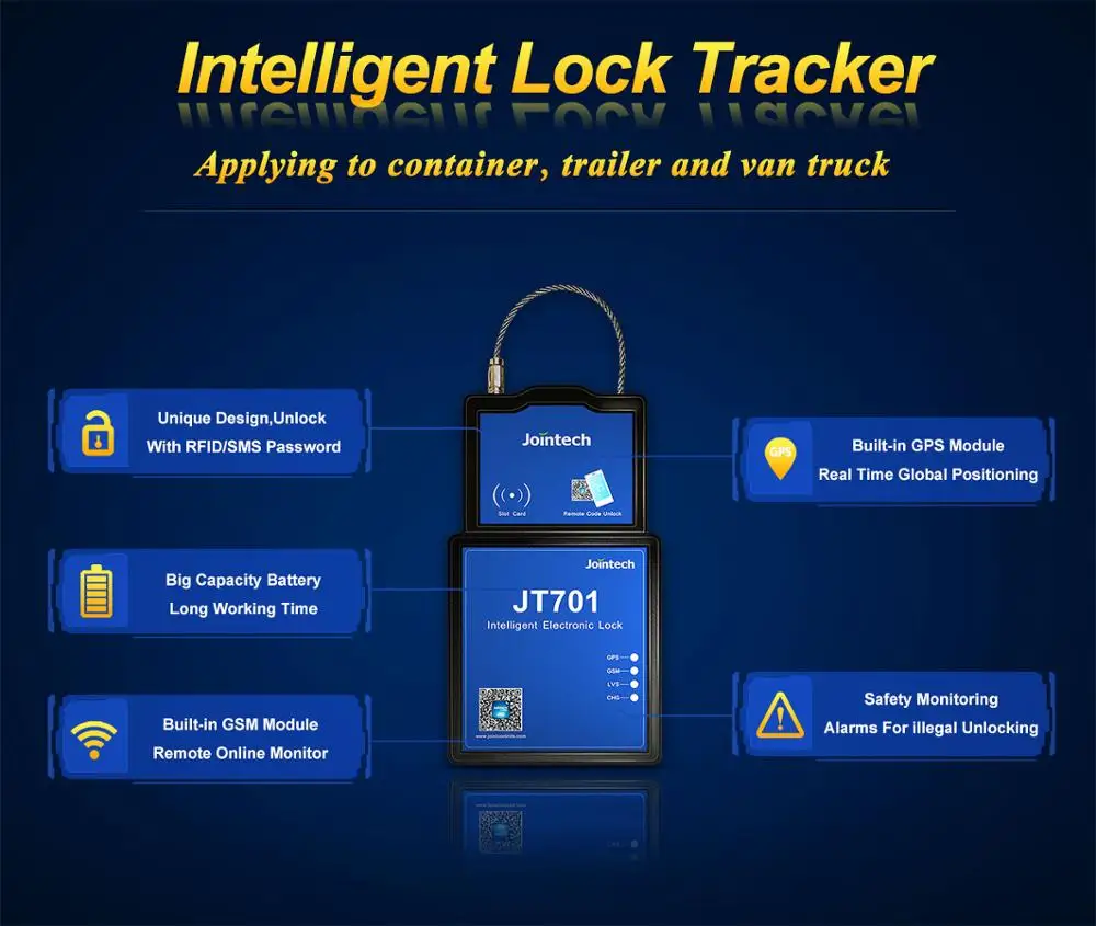 Фото Jointech JT701 GPS 4G 2G GSM электронное удаленное устройство блокировки охранного уплотнения грузовое электронное уплотнение Smart Sim Lock Eseal №2