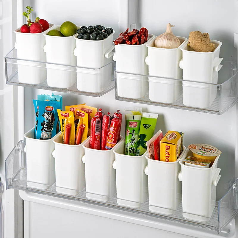 

Refrigerator Side Basket Tableware Holder Door Buckle Food Storage Separate Rack Fresh Kitchen Drain Fridge Organizer Boxs Case
