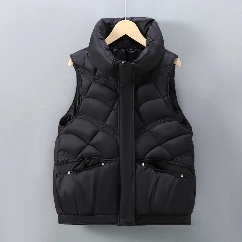 Женская теплая куртка 2024 одежда с хлопковой подкладкой жилет без рукавов