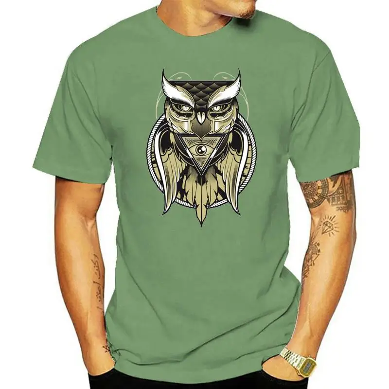 

Printed Gothic Rock Shirts Mens illuminati pyramid Owl Eye of the Beholder Men's Shirt All Seeing Eye t shirt men