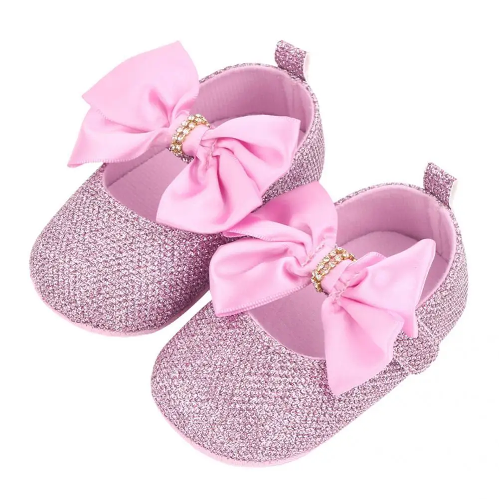 

1 Pair Wear-resistant Portable Perfect Gifts Soft-sole Anti-slip Bowknot Infant Shoes Toddler Foot Shoes for Spring