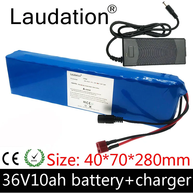 

Laudation 36V10ah Lithium Battery Pack 10S 3P 36V 10ah Electric Bicycle Battery For 500W E Electric Bicycle With 42V 2A Charger