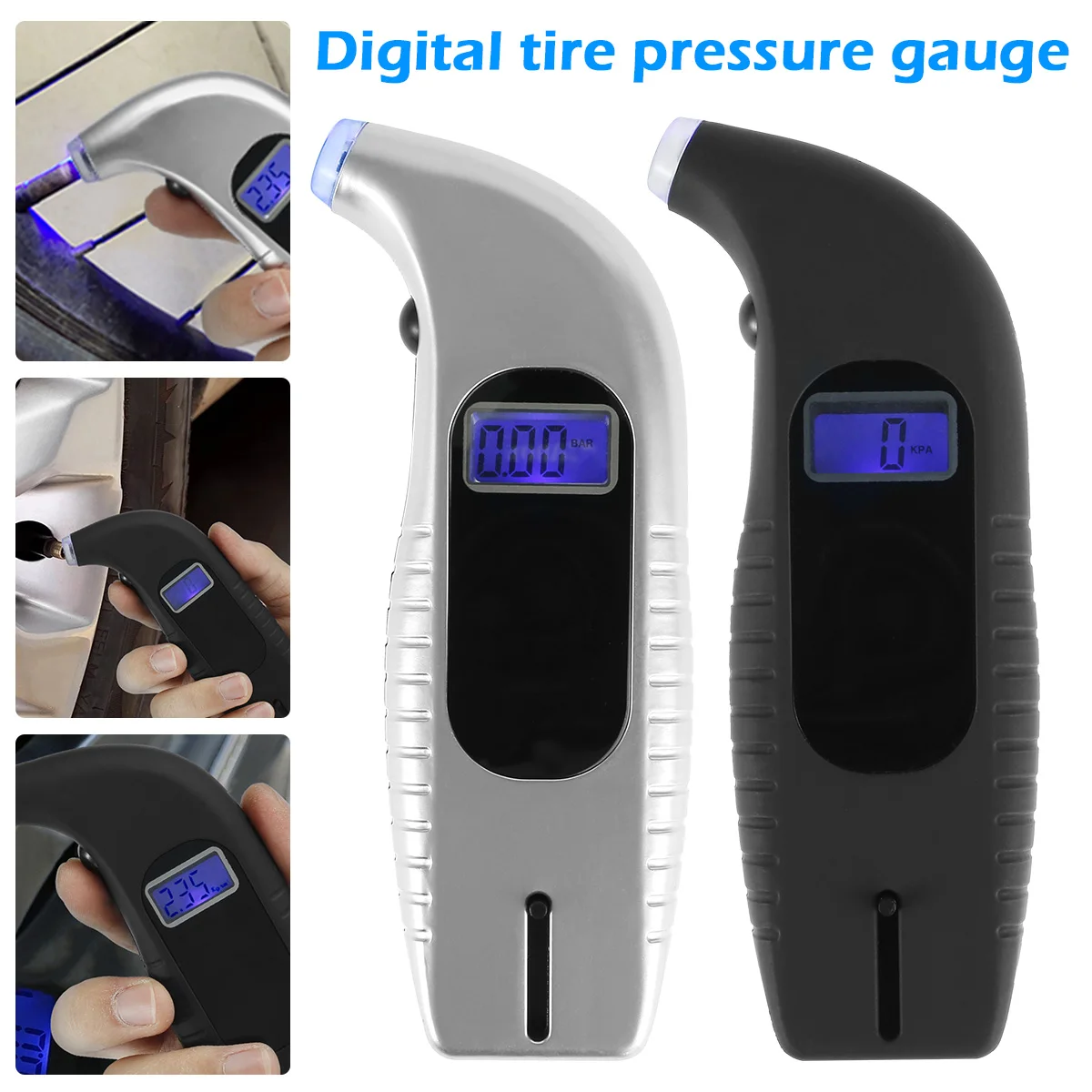 

0-150PSI Tire Pressure Gauge Backlight High-precision Digital Car Tire Air Pressure Monitoring LCD Display Auto Diagnostic Tools