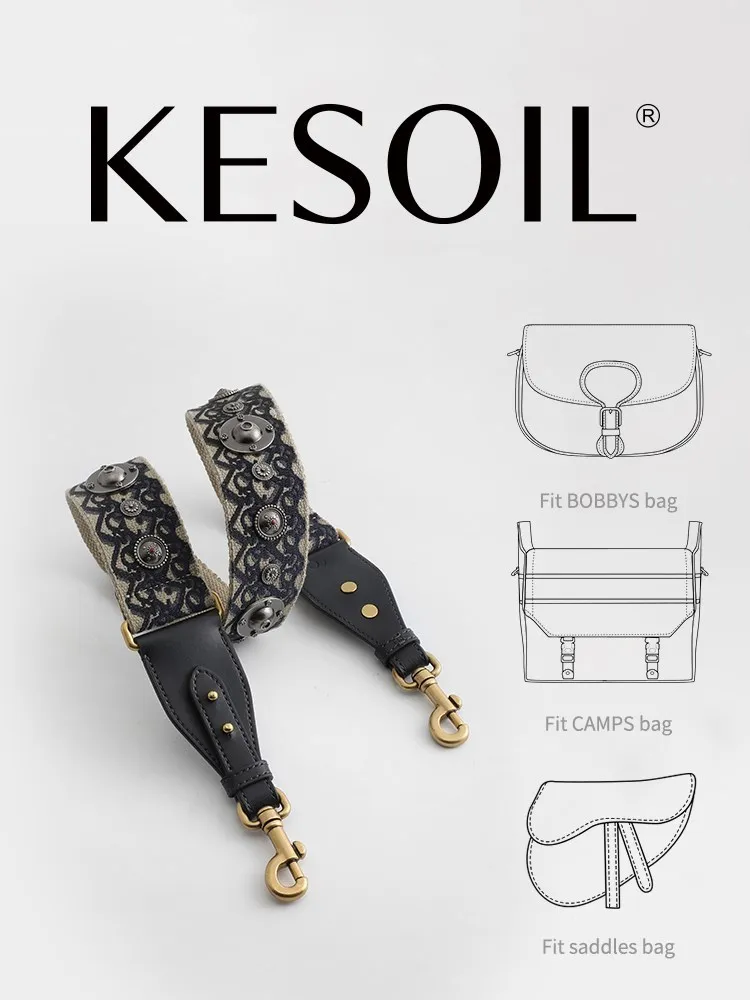 

D Home Saddle Bag Messenger Shoulder Strap Rivet Strap Bag Transformation Embroidery Bag Belt Accessories Single Purchase