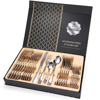 24 piece set of stainless steel tableware gift box packaging creative modern design cutlery set kitchenware decor