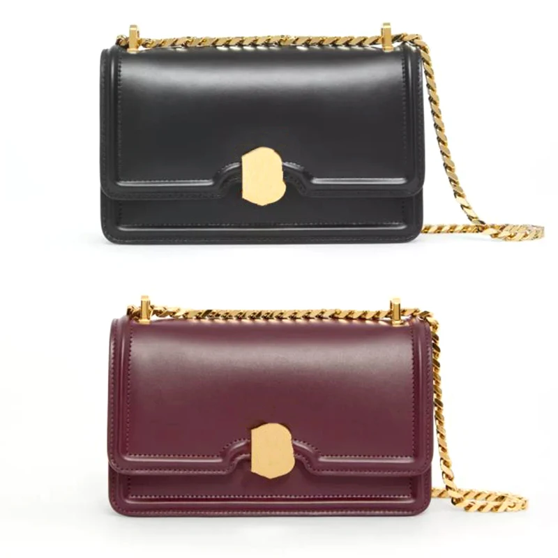 

High Quality Women's Leather Bags T B Classic Plaid Chain Mini Square Messenger Shoulder Bag Multilayer