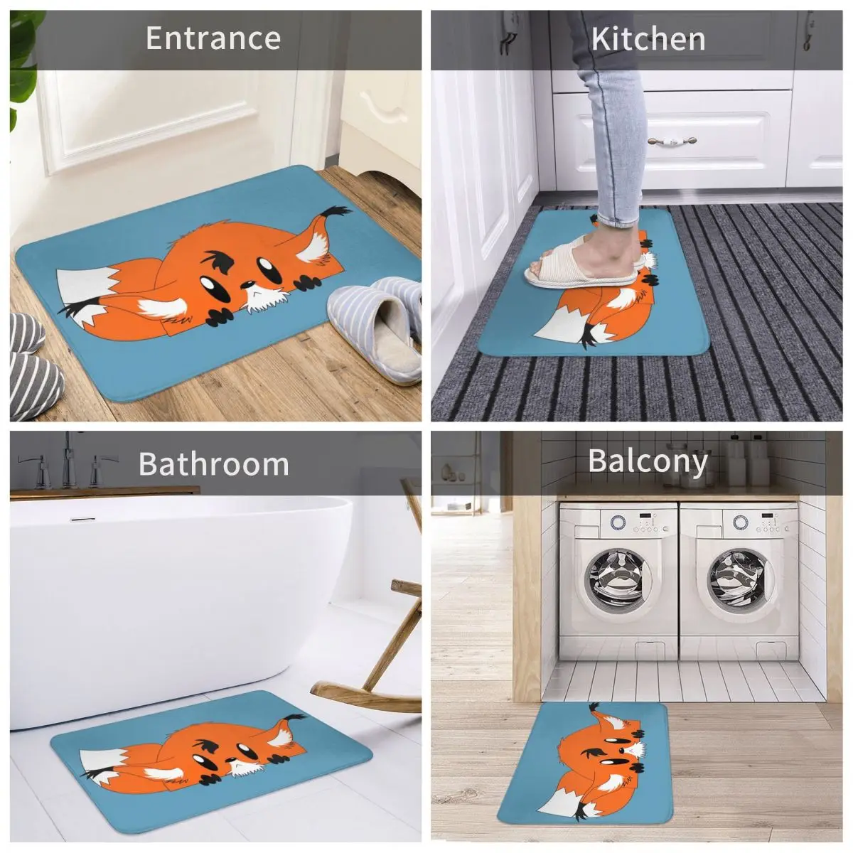

Sweet Potato Fox Bath Door Mat Nordic 3D Art Kawaiii Rug Carpet Decor Entrance Living Room Home Kitchen Bedroom Non-slip Bedside