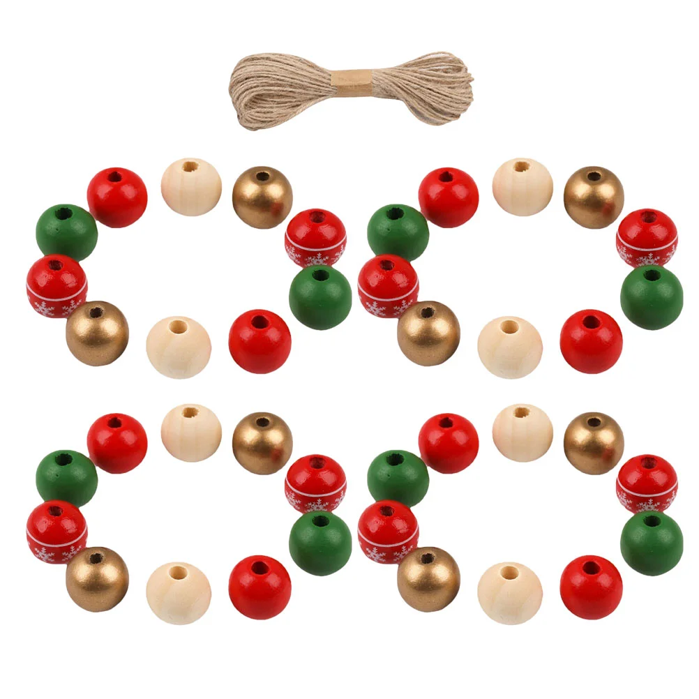 

Beads Diy Bead Wood Loose Woodenchristmas Jewelry Round Charms String Ropemaking Crafts Spacer Natural Rustic Garland Tree