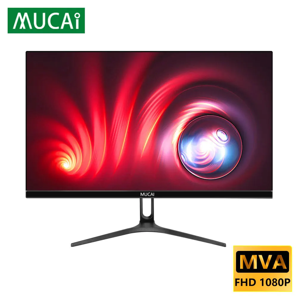 

Игровой монитор MUCAI 24 дюйма, 22-дюймовый IPS 75 Гц 1920x1080 16: 9, FreeSync HDMI DisplayPort для офисного компьютера, ПК, ноутбука