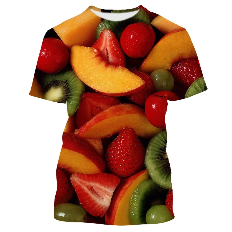 

Jumeast 3D Kiwi Strawberry Peach Printed Fruit Graphic T Shirts For Men Funny Unisex Baggy T-shirty Casual Aesthetic Clothing