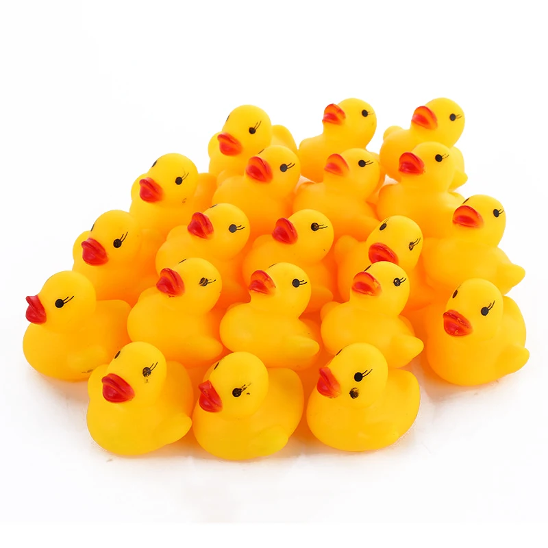 20pcs Cure Kids Floating Squeaky Rubber Ducks Shower Supplies Bath Toys for Children Water Fun Game Swimming Pool Accessories