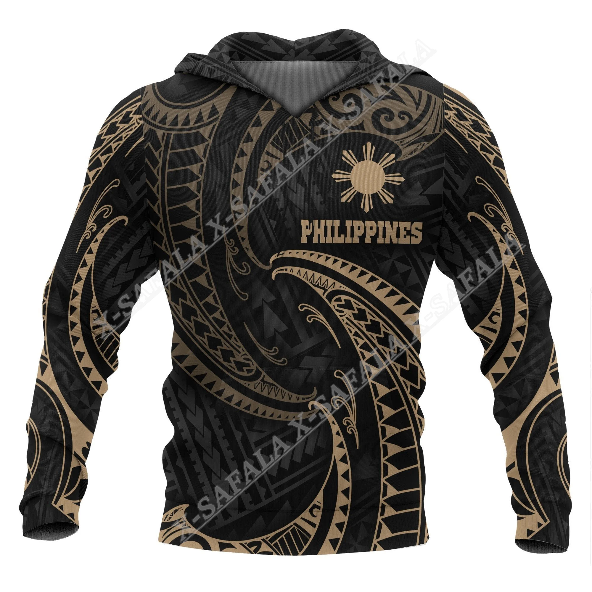 

Филиппинская Золотая племенная волна 3D печать толстовка на молнии для мужчин пуловер свитшот с капюшоном Джерси спортивные костюмы Верхняя одежда Пальто Повседневная