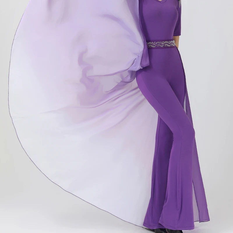 Современный танец стразы градиент на талии живота набедренный шарф плавающая